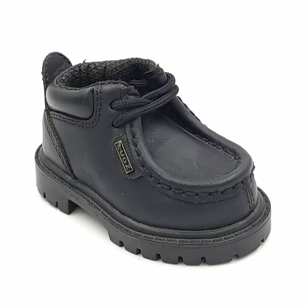 Lugz Baby Boy Strutt Chukka Boots Size US 2D EU 17.5 Black Leather IRNGL001